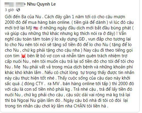 Dien vien Hoang Anh bi me vo cu doi lai 2000 USD-Hinh-2