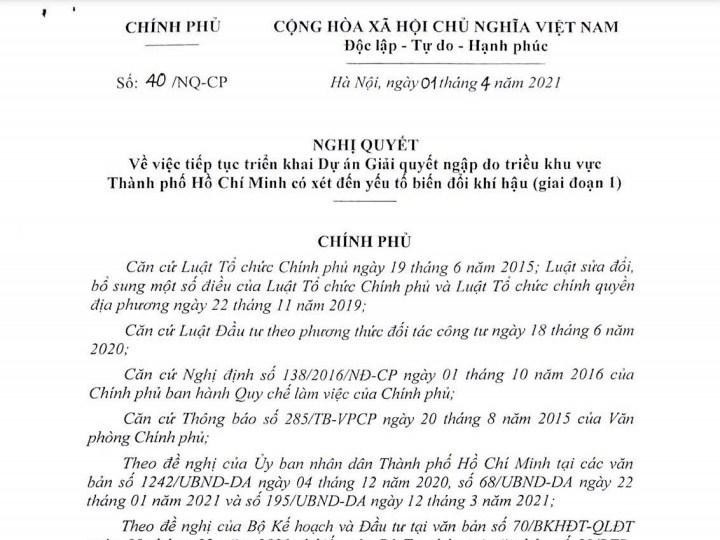 Bi thu TPHCM xin giai cuu du an chong ngap 10.000 ty dong