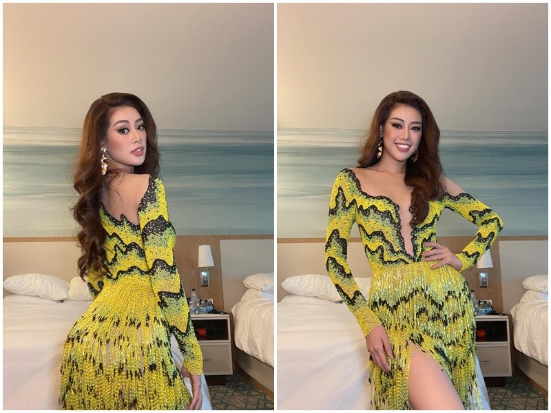 Khanh Van dien trang phuc ruong bac thang o Miss Universe 2020-Hinh-2