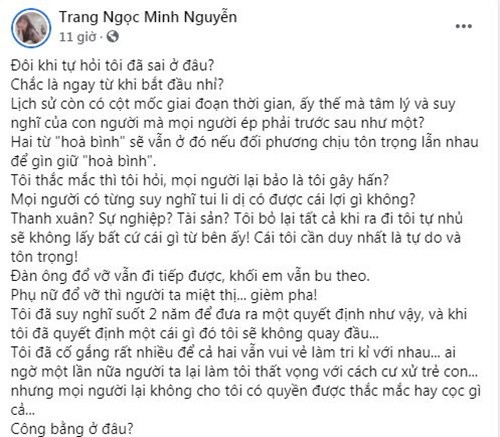 Luong Minh Trang viet tam thu “boc” Vinh Rau hau ly hon-Hinh-2