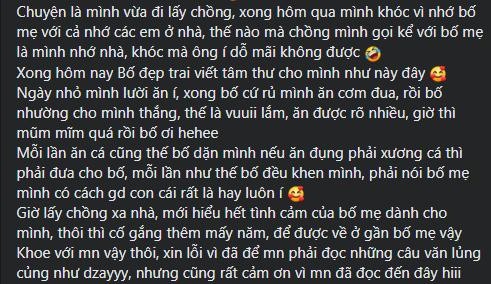 Con gai khoc khi lay chong xa, bo viet thu nghen den that long