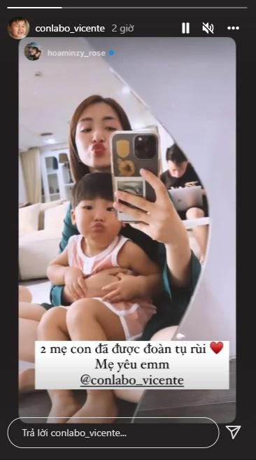 Roi nuoc mat canh Hoa Minzy gap con trai sau thoi gian dai mot minh chua benh