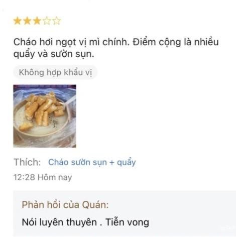 Bi review chao ngot vi mi chinh, chu quan chao suon dap: Tien vong