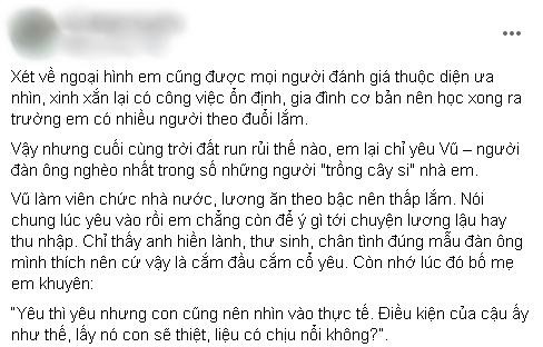 Tuong lay chong chi can yeu la du, co gai bi hon nhan 'tat' tinh mong