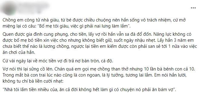 Chong an bam, me van benh, toi luc vo no... moi goi con dau than khoc