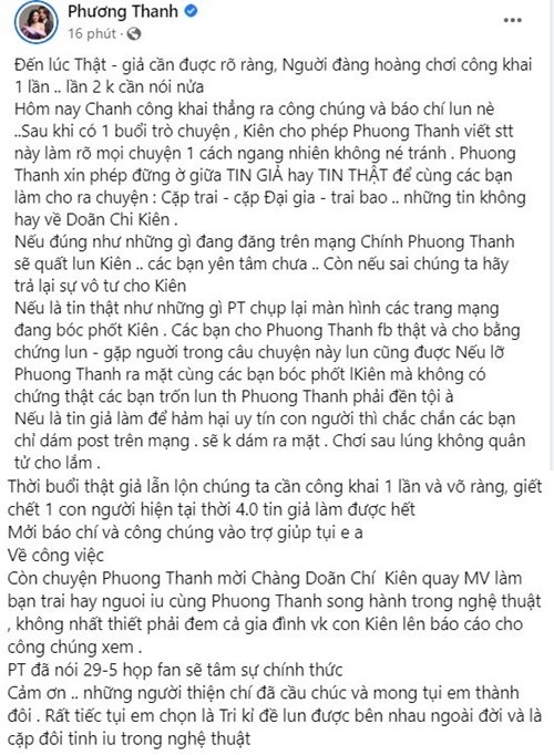 Phuong Thanh noi gi ve tin don Doan Chi Kien da co vo con?-Hinh-2