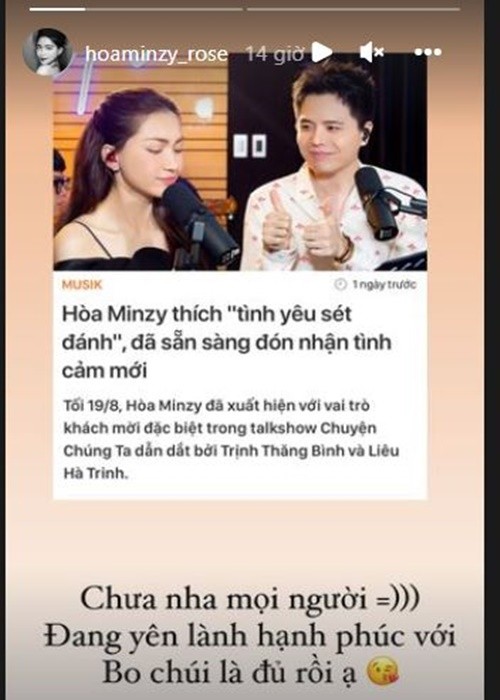 Hoa Minzy noi gi truoc tin san sang yeu hau chia tay Minh Hai?