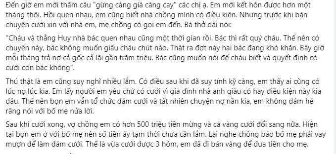 Tuong dai cho me chong 500 trieu, ai ngo nhan ve ca goc lan lai