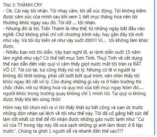 Tran Thanh bao lan len tieng ve chuyen hay khoc?-Hinh-2