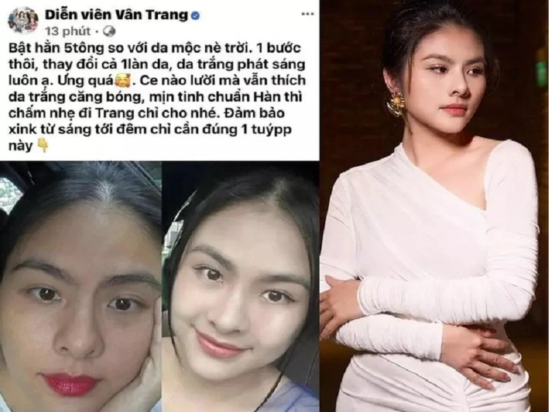 Phan ung cua Van Trang va loat sao khi bi chi trich quang cao lo