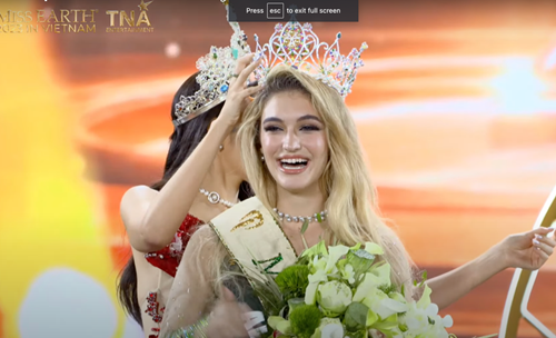 Dai dien Albania dang quang Miss Earth 2023, Lan Anh doat giai a hau