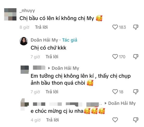 Doan Hai My lam viec cham chi, tang can khi mang thai