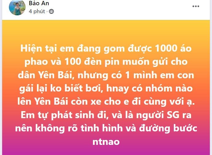 Vợ chồng lái xe xuyên đêm mang đồ cứu trợ dân vùng bão lũ