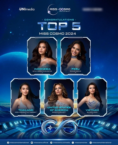 Dai dien Indonesia dang quang, Xuan Hanh vao top 5 Miss Cosmo 2024-Hinh-3