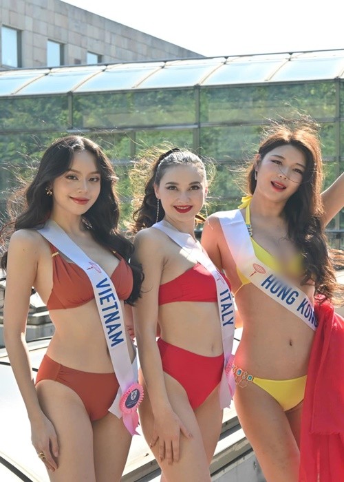 Thanh Thuy va dan thi sinh Miss International 2024 dien bikini nong bong-Hinh-4