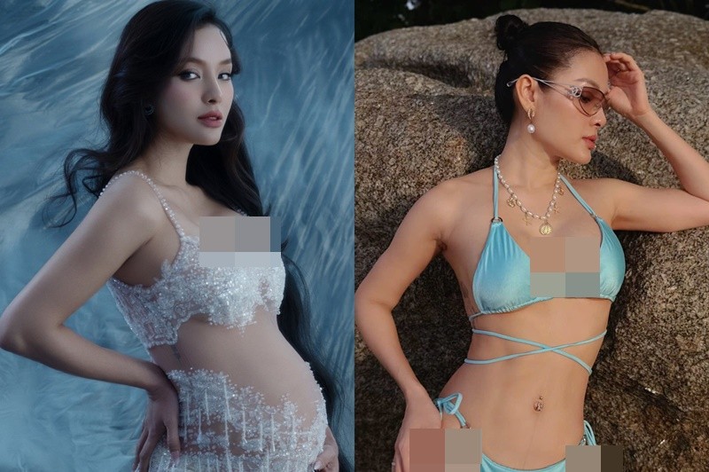 Phuong Trinh Jolie dien bikini khoe eo san chac sau it thang sinh con