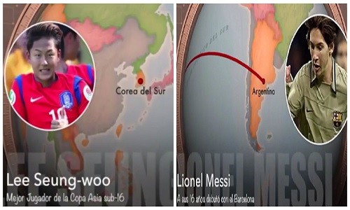 So sanh Messi Han Quoc va Messi xin