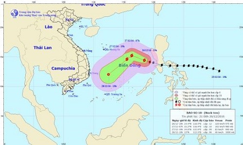 Bao Nock-ten manh cap 12 vao Bien Dong khong khi lanh anh huong