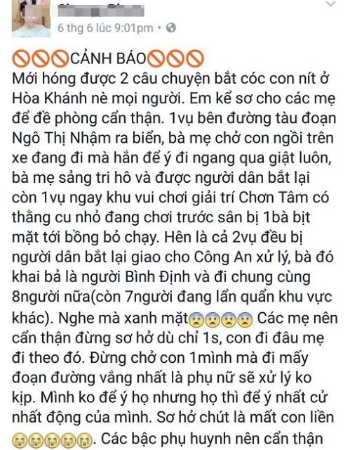 Xu phat doi tuong phao tin bat coc tre em tren Facebook