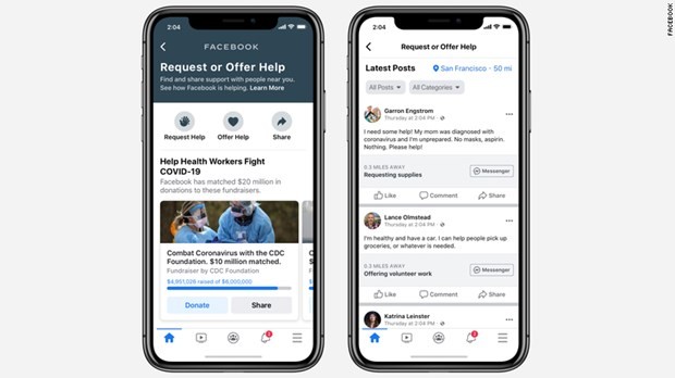 Facebook phat hanh tinh nang “tro giup cong dong” phong chong COVID-19