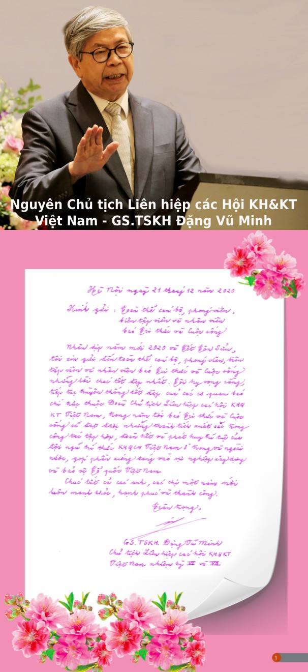 GS.TSKH Dang Vu Minh - Nguyen Chu tich VUSTA chuc Tet Bao Tri thuc va Cuoc song