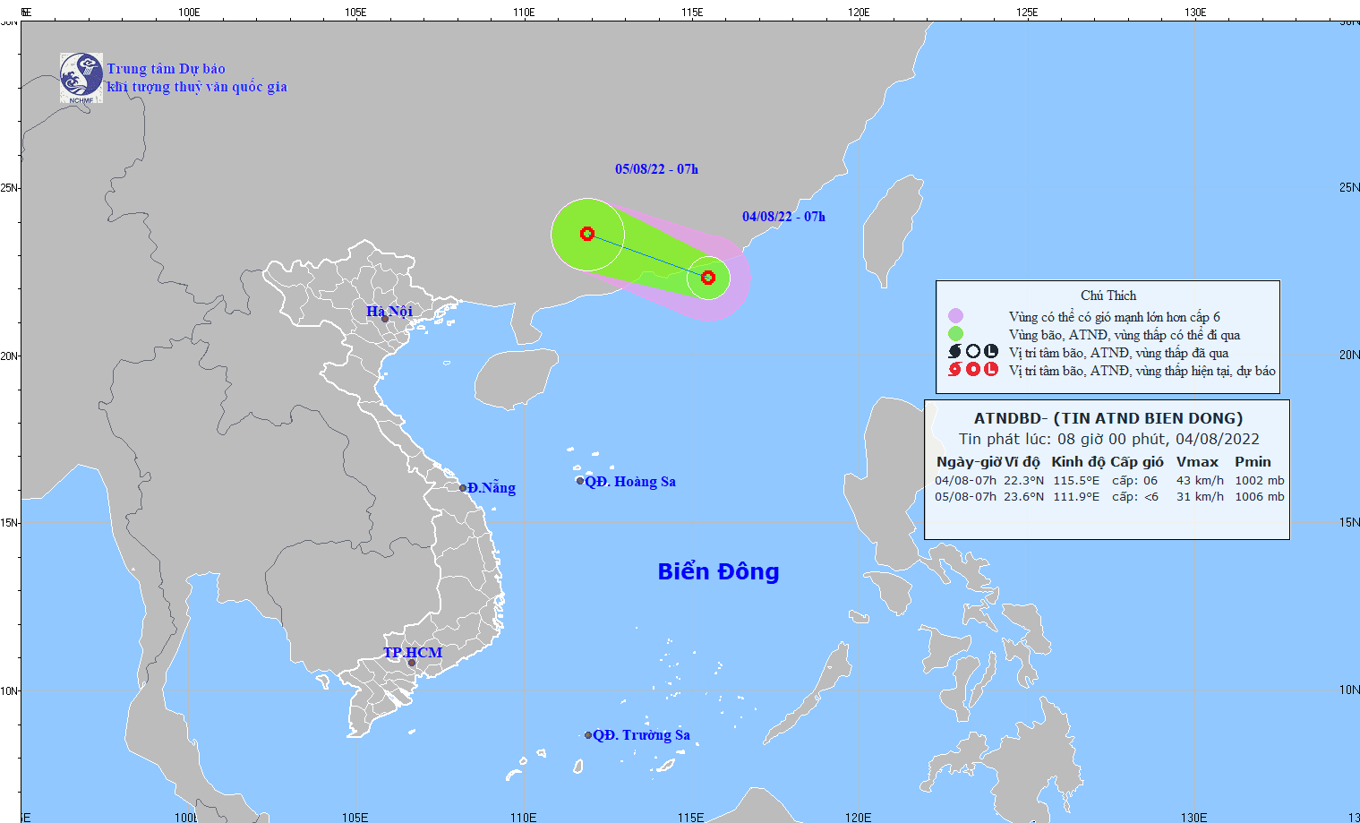 Ap thap nhiet doi xuat hien tren Bien Dong, mien Bac mua rat to