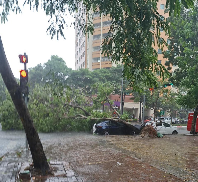 Ha Noi: Mua lon khien nhieu tuyen pho ngap, cay do de o to-Hinh-8