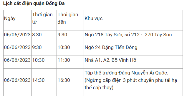 Lich cat dien Ha Noi hom nay 6/6: Nhieu khu vuc mat dien tu 6-8 tieng-Hinh-2