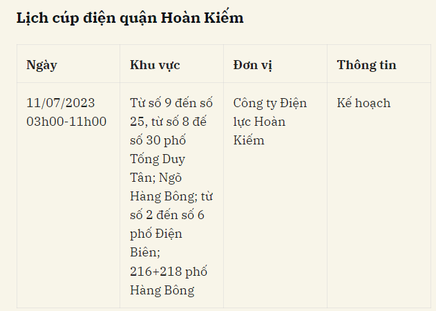 Lich cup dien Ha Noi ngay 11/7/2023: Mot so khu vuc noi thanh mat dien-Hinh-2