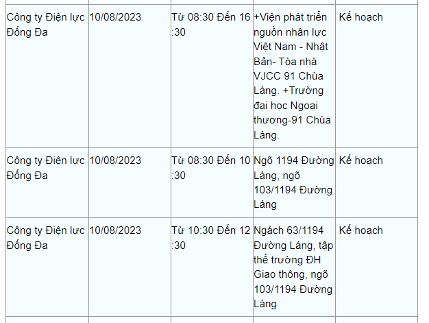 Lich cat dien Ha Noi ngay 10/8: Nhieu khu vuc mat dien gio cao diem-Hinh-4