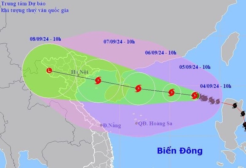 Bao so 3 da manh len thanh sieu bao voi cuong do cap 16