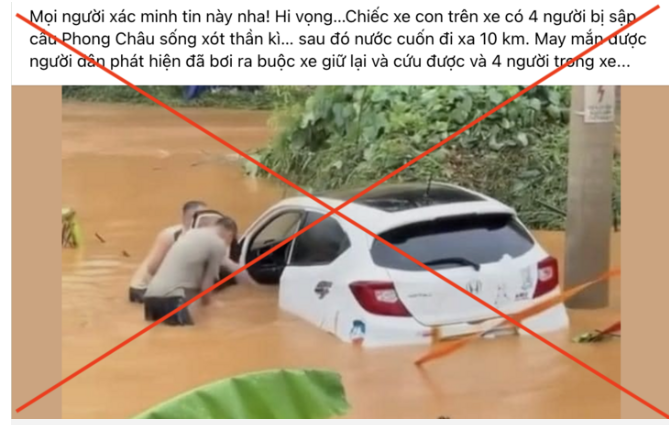 Su that vu o to roi tu cau Phong Chau, 4 nguoi an toan