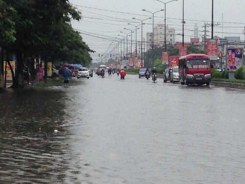 Canh o to boi trong nuoc lu o Hai Phong, Hai Duong-Hinh-12