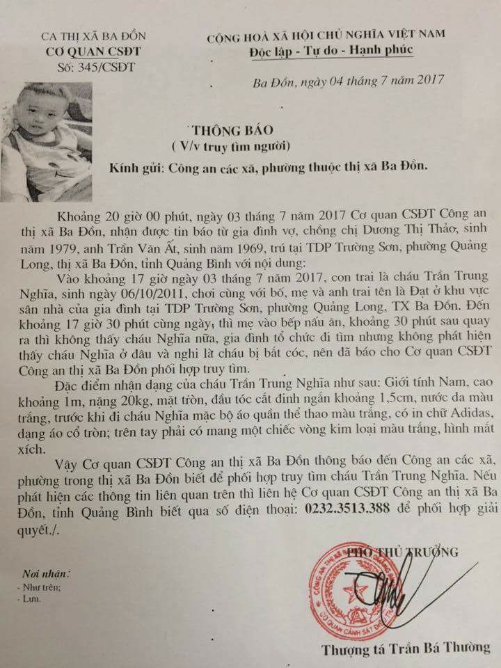 Quang Binh: Be trai 6 tuoi mat tich, nghi bi bat coc-Hinh-2