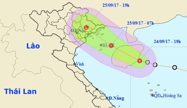 Quang Ninh-Hai Phong khan truong ung pho ap thap nhiet doi dang do bo