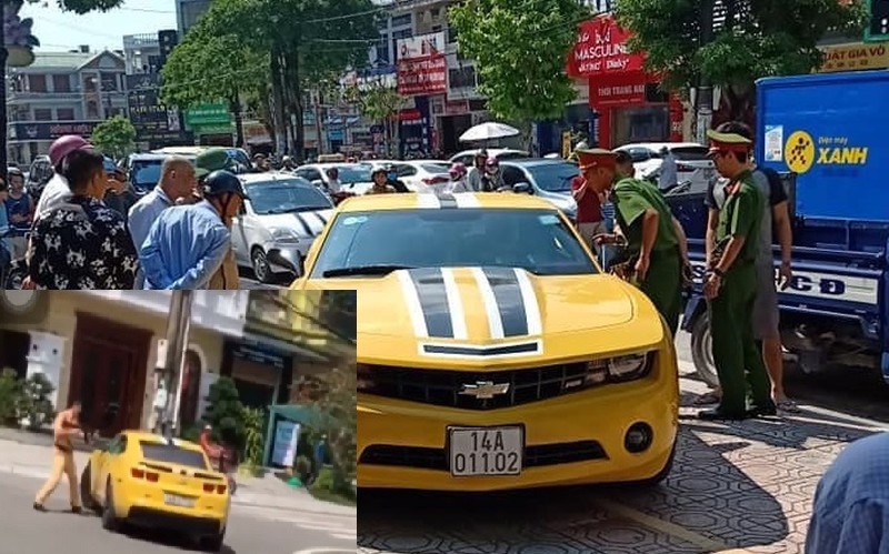 CSGT cam sung AK dap vo kinh xe Chevrolet Camaro: Quyen han cua canh sat the nao?