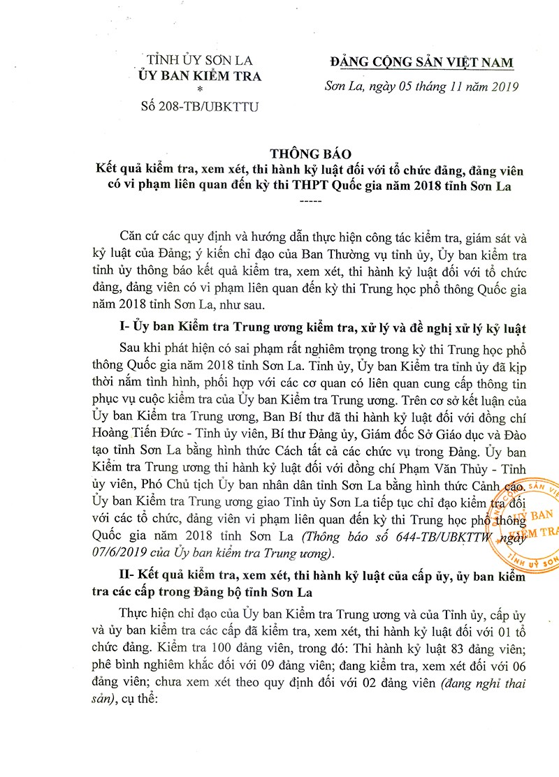 Gian lan thi cu THPT Quoc gia 2018 o Son La: Hang loat can bo, lanh dao bi ky luat-Hinh-2