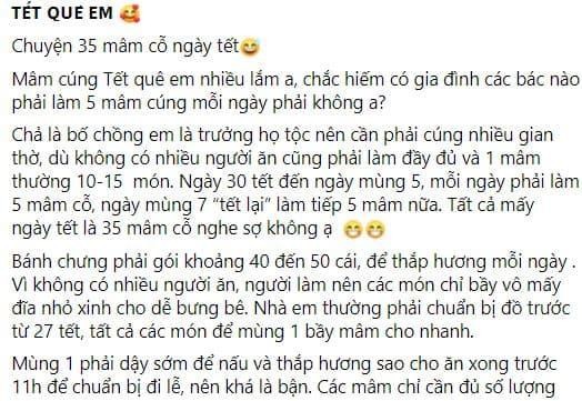 Con dau ke chuyen mot ngay Tet lam 5 mam cung, 10-15 mon