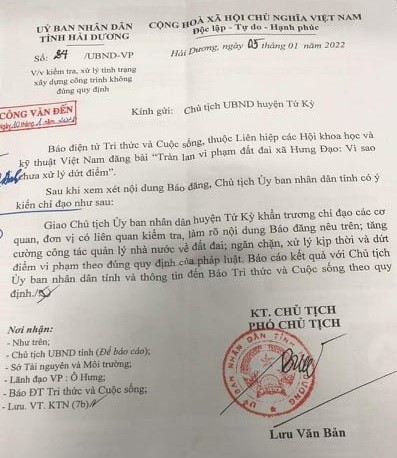 Tran lan vi pham dat dai xa Hung Dao: Chu tich tinh Hai Duong ra 