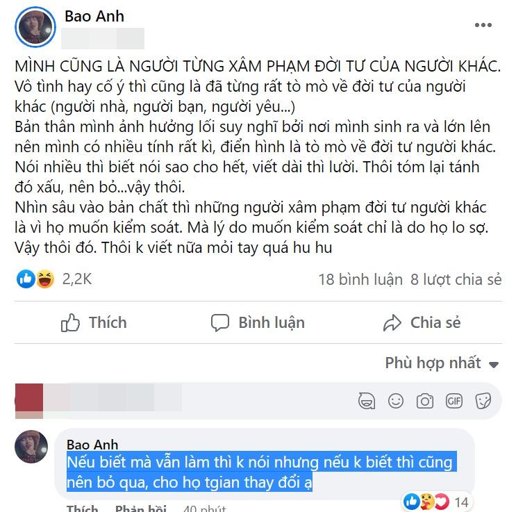 Bao Anh thua nhan qua khu tung 'xam pham doi tu nguoi khac'