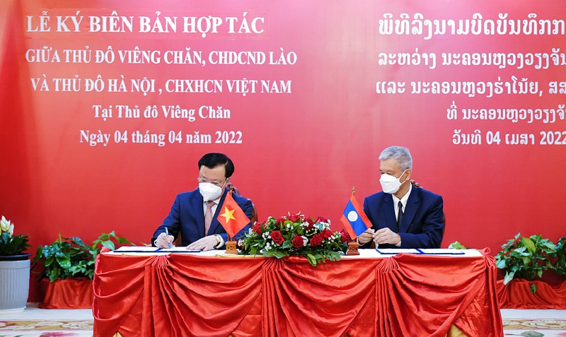 Hoi nghi xuc tien DTTM Ha Noi - Vieng Chan thu hut 100 doanh nghiep tham du