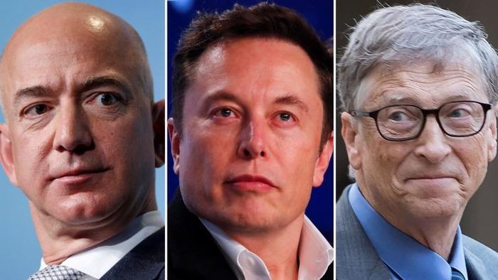 Bill Gates, Jeff Bezos va Elon Musk qua con mat cap duoi