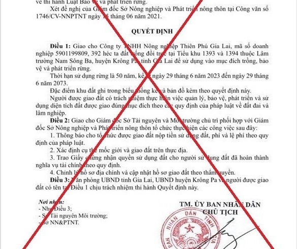 Xu sao voi doanh nghiep gia mao quyet dinh cua Chu tich tinh Gia Lai?