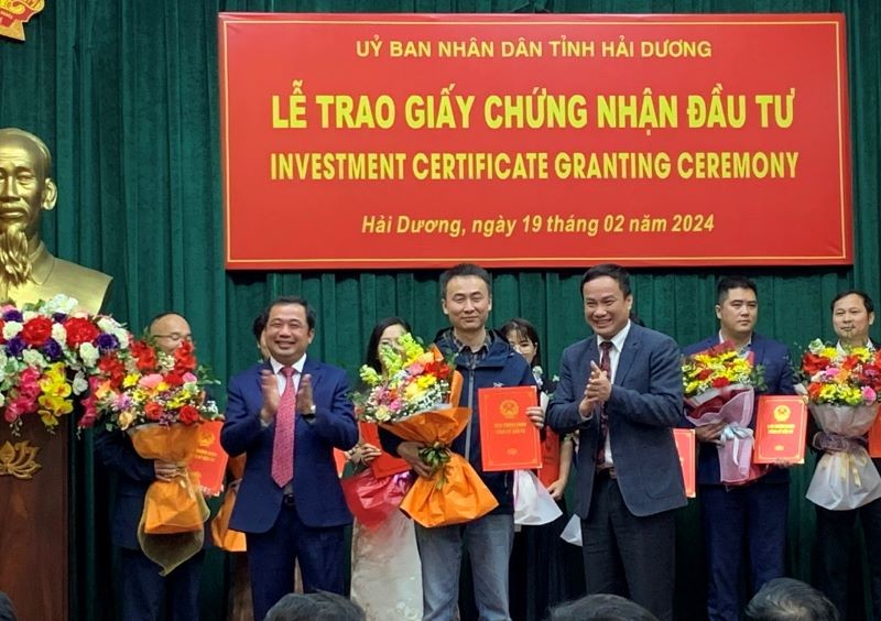 Hai Duong: Them 9 du an duoc trao giay chung nhan dau tu