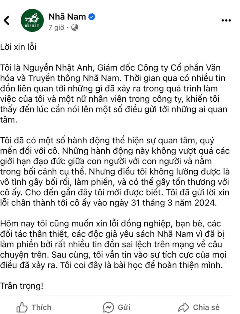 Ly do Giam doc Nha Nam Nguyen Nhat Anh xin loi?-Hinh-2