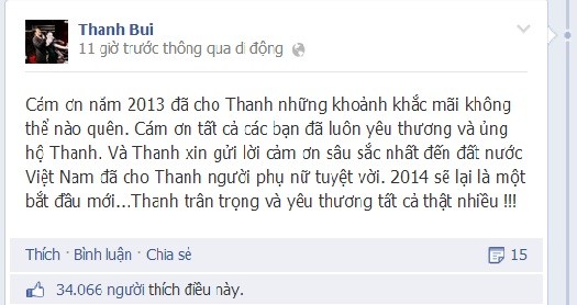 Sau dam cuoi khung, Thanh Bui khen vo tuyet voi
