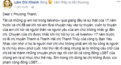 Lam Khanh Chi buc xuc: Phuong Thanh “be lai” si nhuc LGBT-Hinh-2