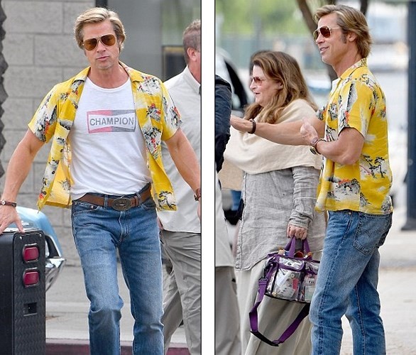 Brad Pitt than nhien om ban dien nu o phim truong-Hinh-4