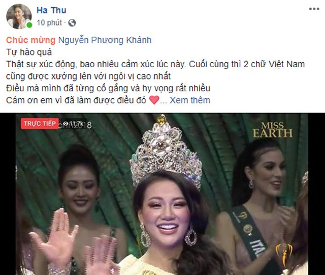 Sao Viet ron rang chuc mung Phuong Khanh dang quang Miss Earth-Hinh-7