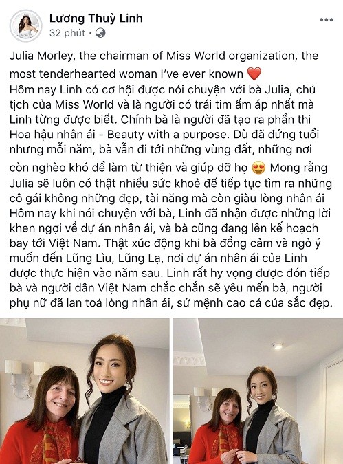 Luong Thuy Linh bat ngo lot “mat xanh” cua nu chu tich Miss World-Hinh-4